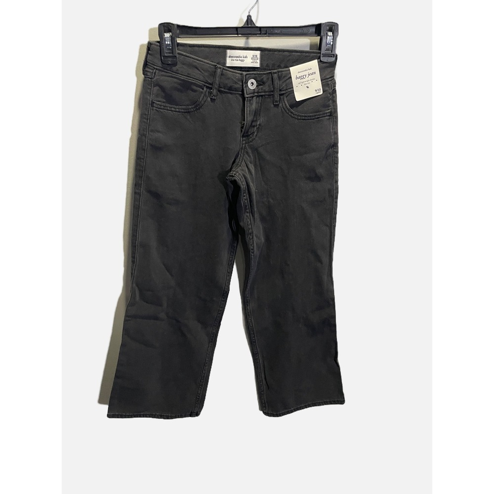 Abercrombie Kids Baggy Jeans Kids 9/10 Black Low Rise Lightweight Denim Y2K Styl